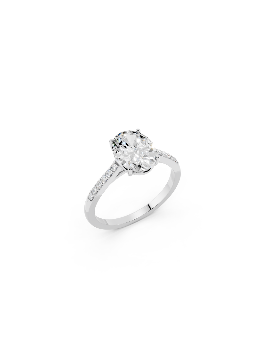 Oval Diamond Pave Accent Ring