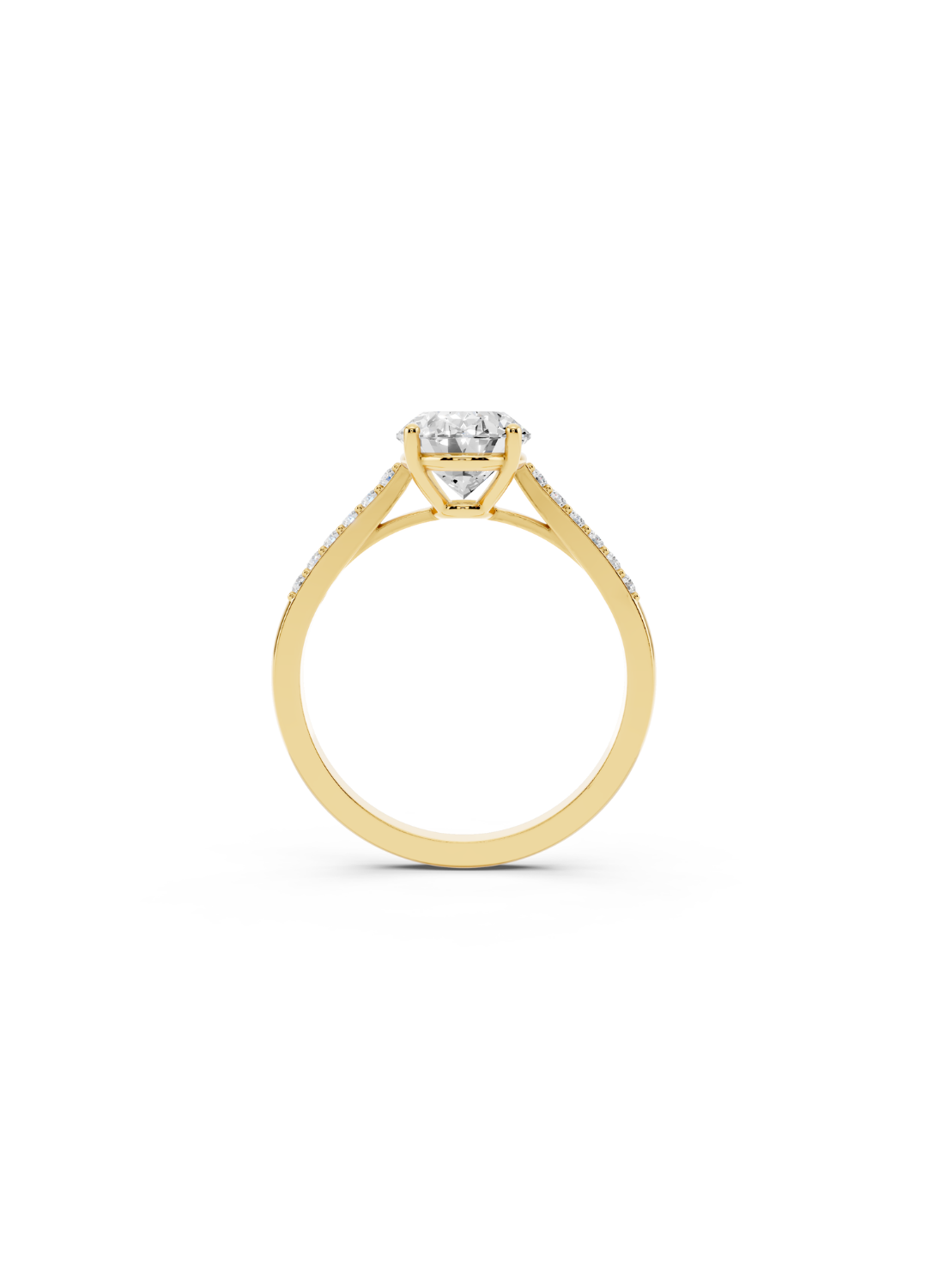 Oval Diamond Pave Accent Ring