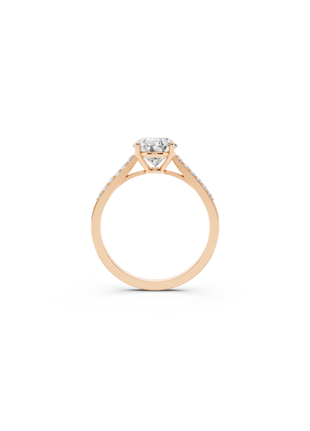 Oval Diamond Pave Accent Ring