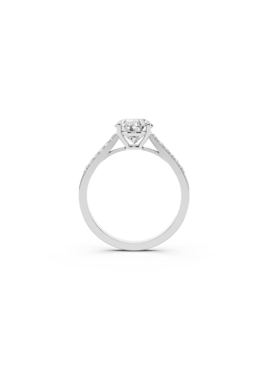 Oval Diamond Pave Accent Ring