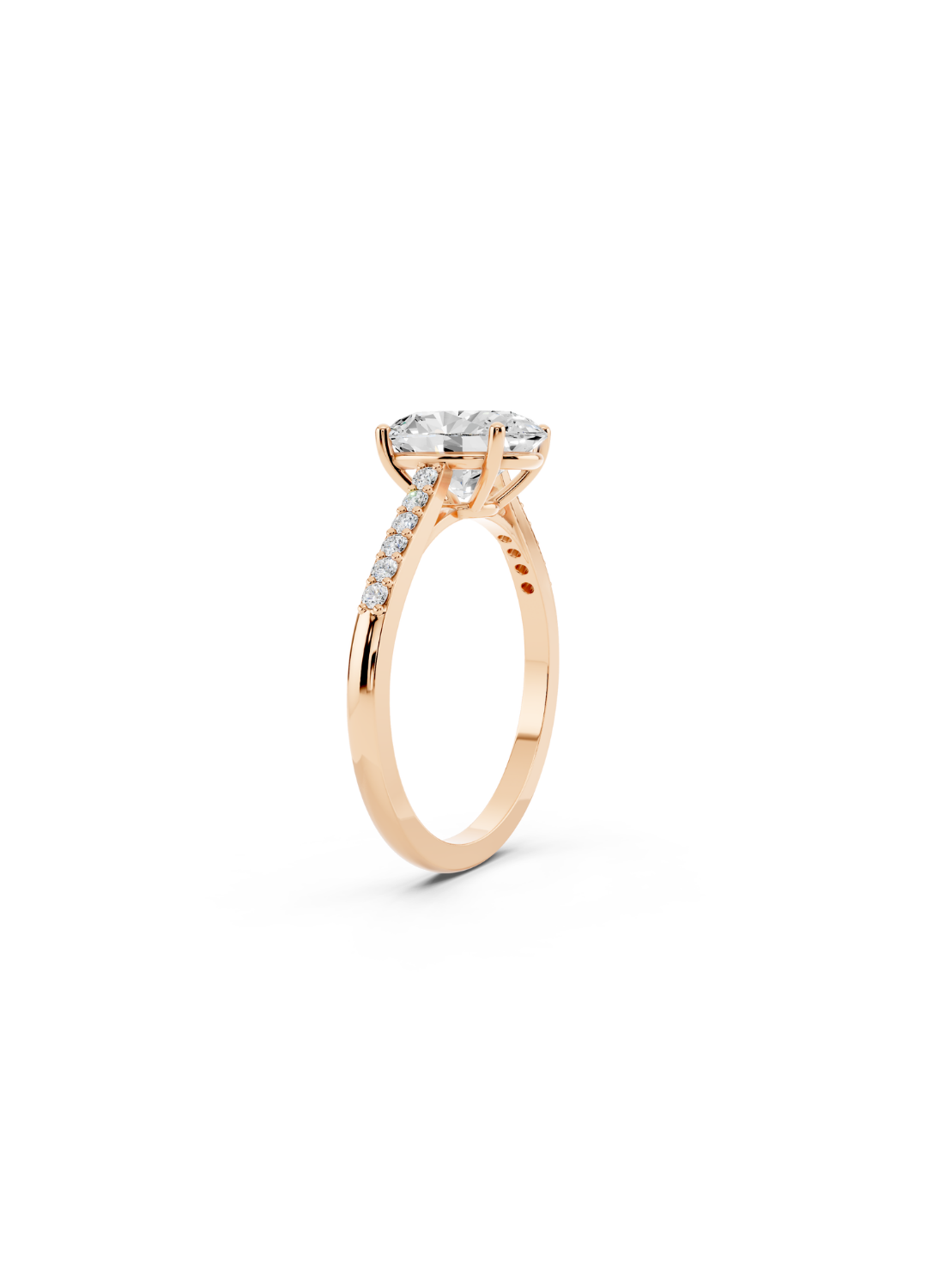 Oval Diamond Pave Accent Ring