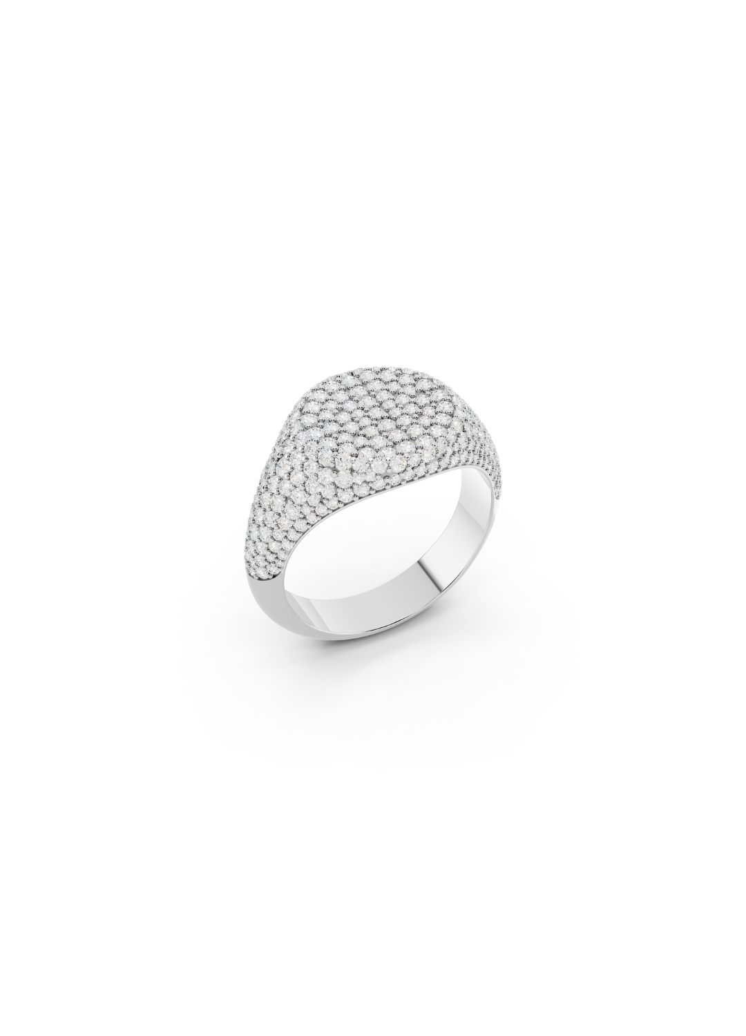 Pinky Pave Dome Signet Ring