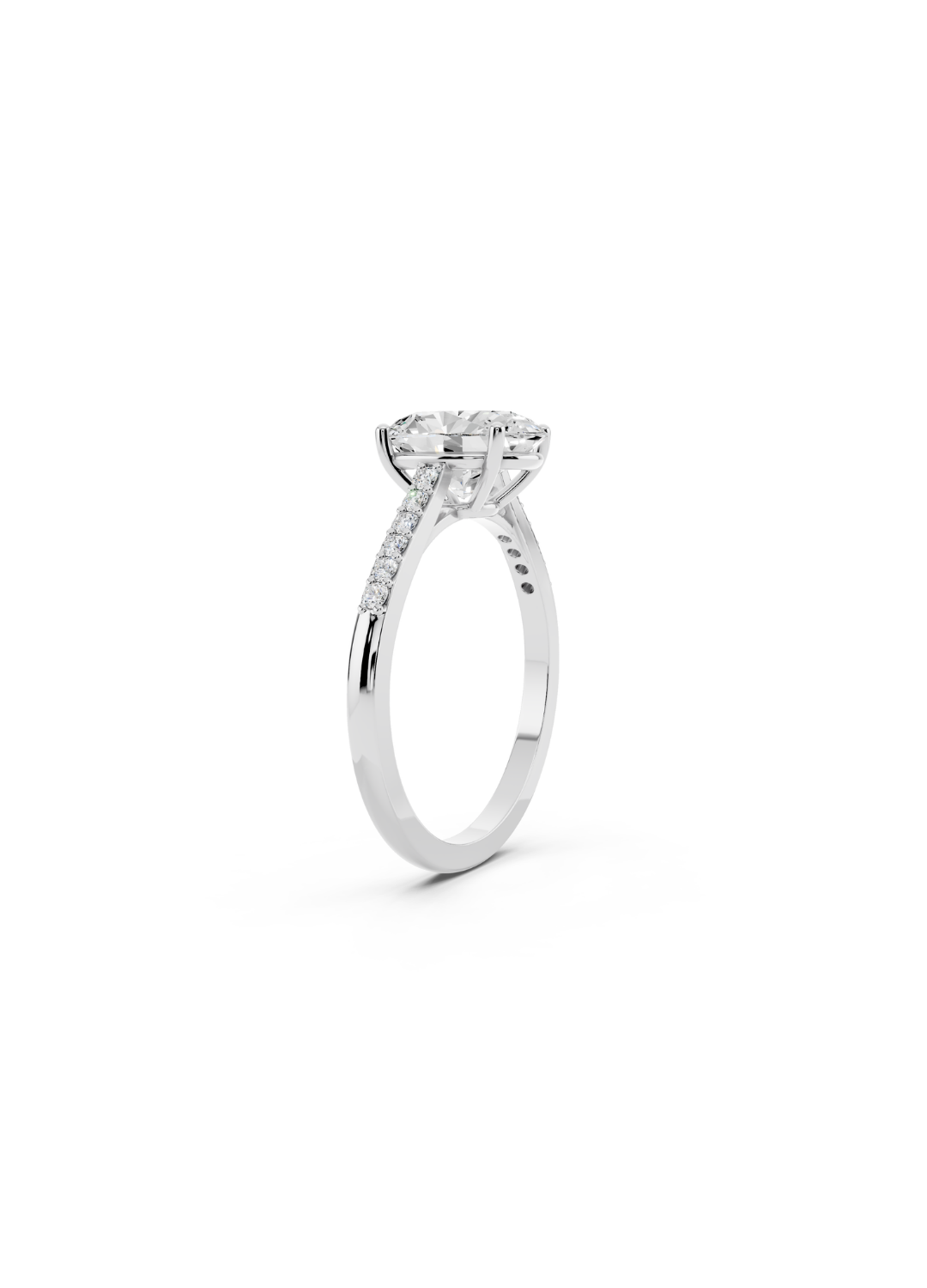 Oval Diamond Pave Accent Ring