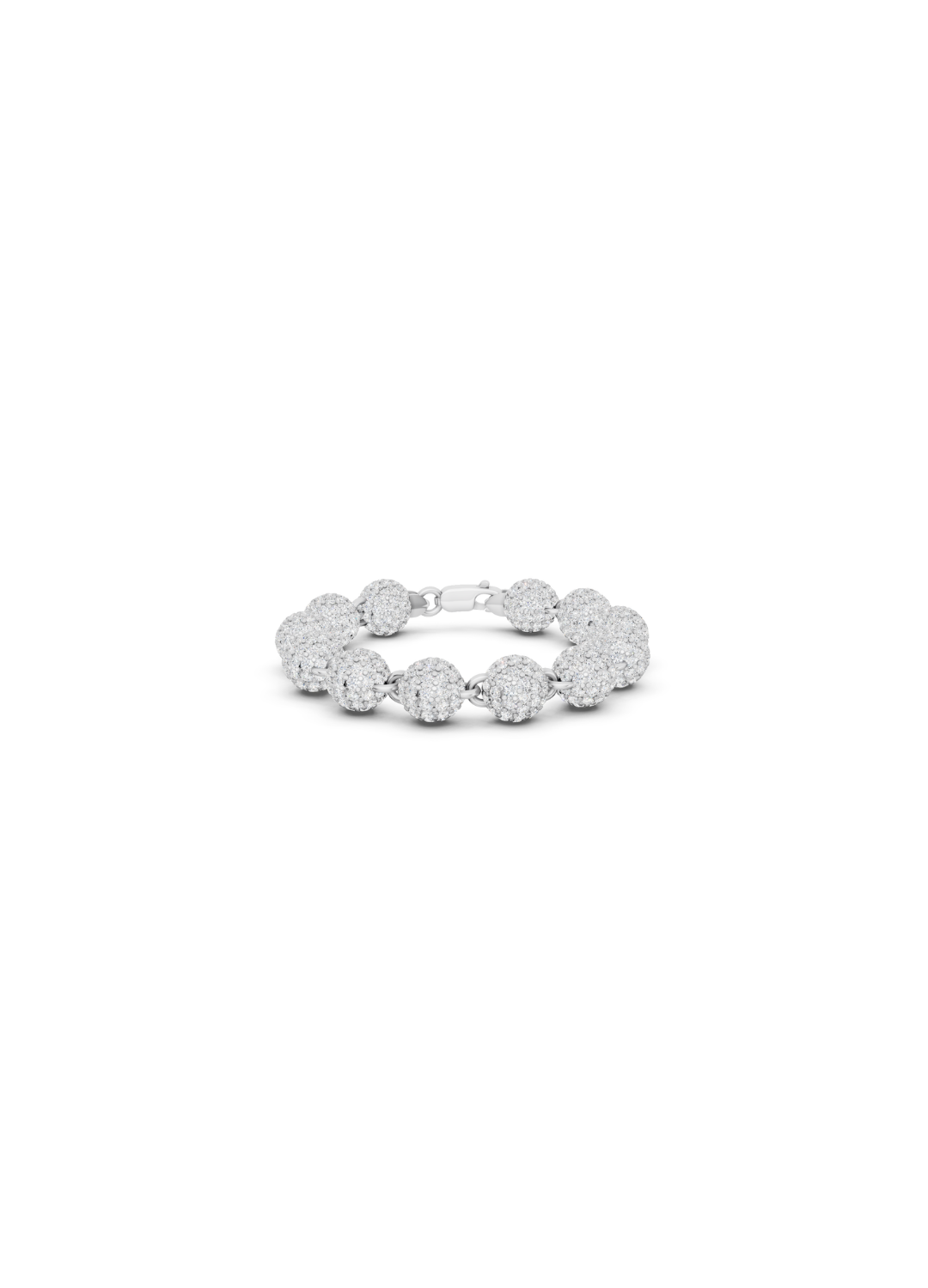 Diamond-Pave Ball Link Bracelet