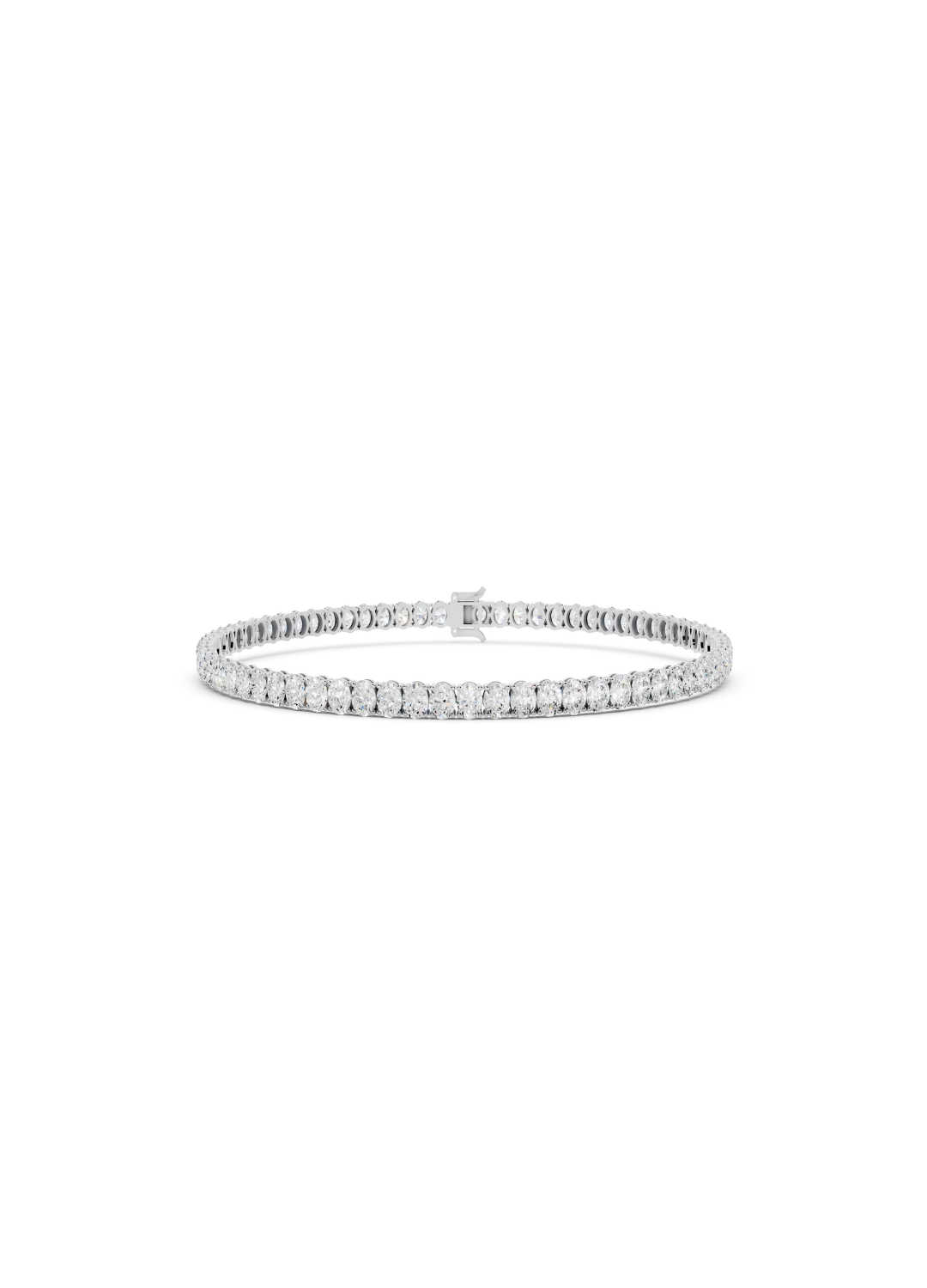 Oval Tennis Bracelet - North South Setting
