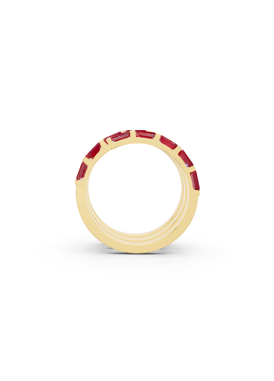 Ruby and Diamond Spiral Band Ring