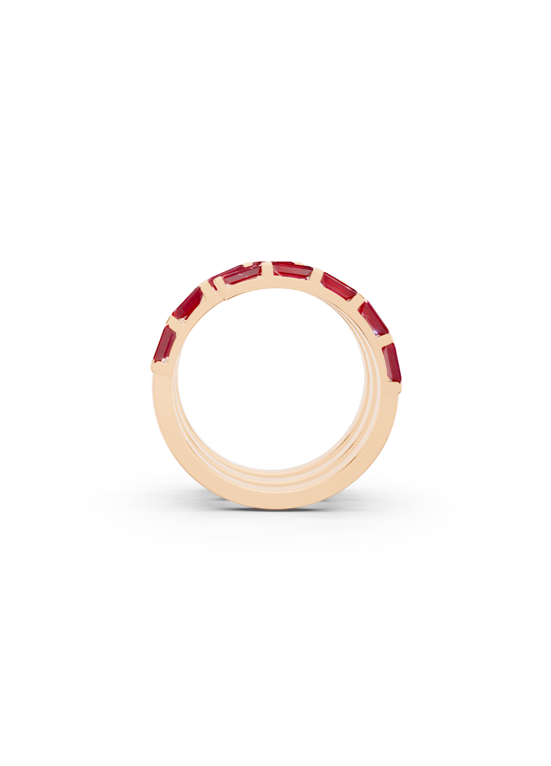Ruby and Diamond Spiral Band Ring