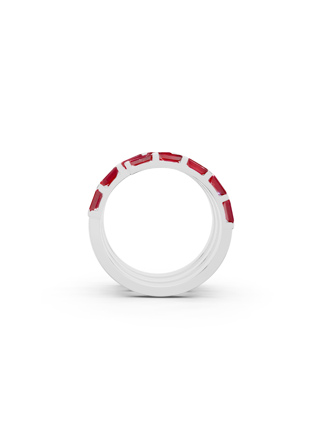 Ruby and Diamond Spiral Band Ring