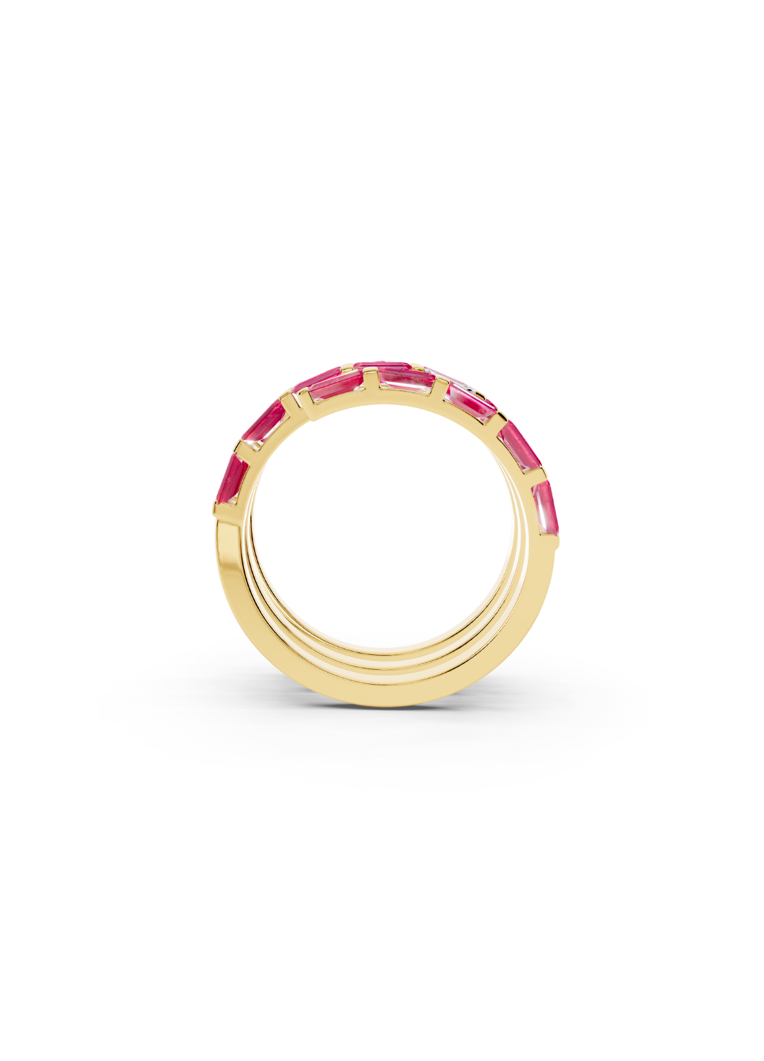 Pink Sapphire and Diamond Spiral Band Ring