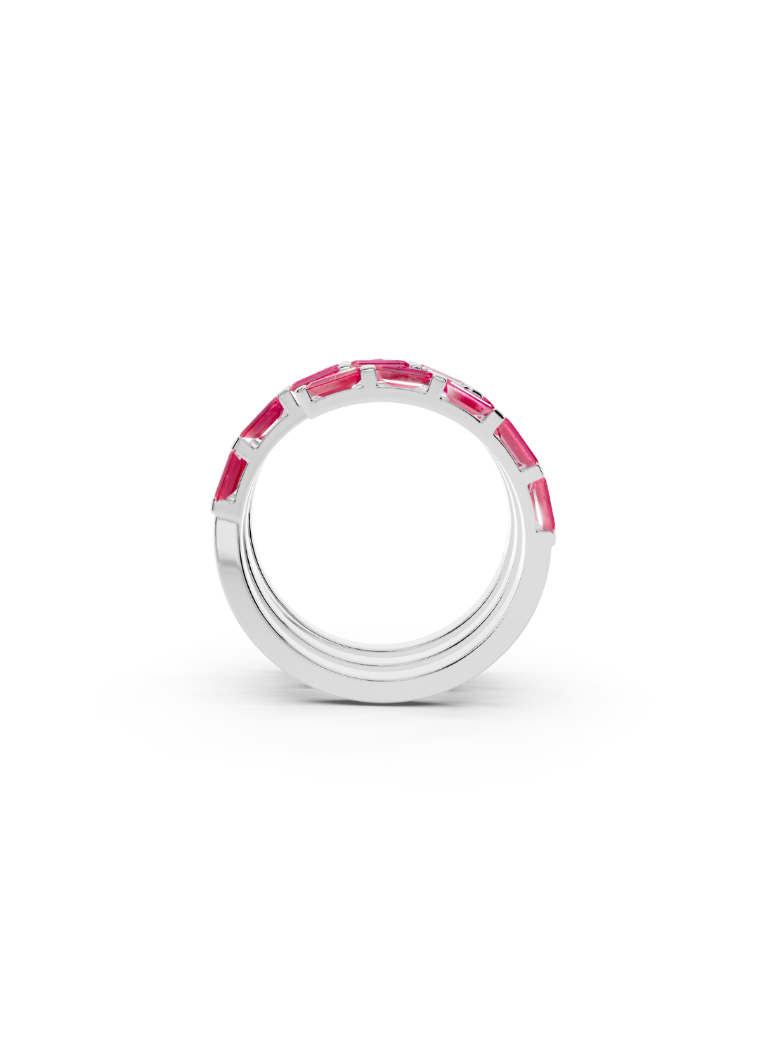 Pink Sapphire and Diamond Spiral Band Ring