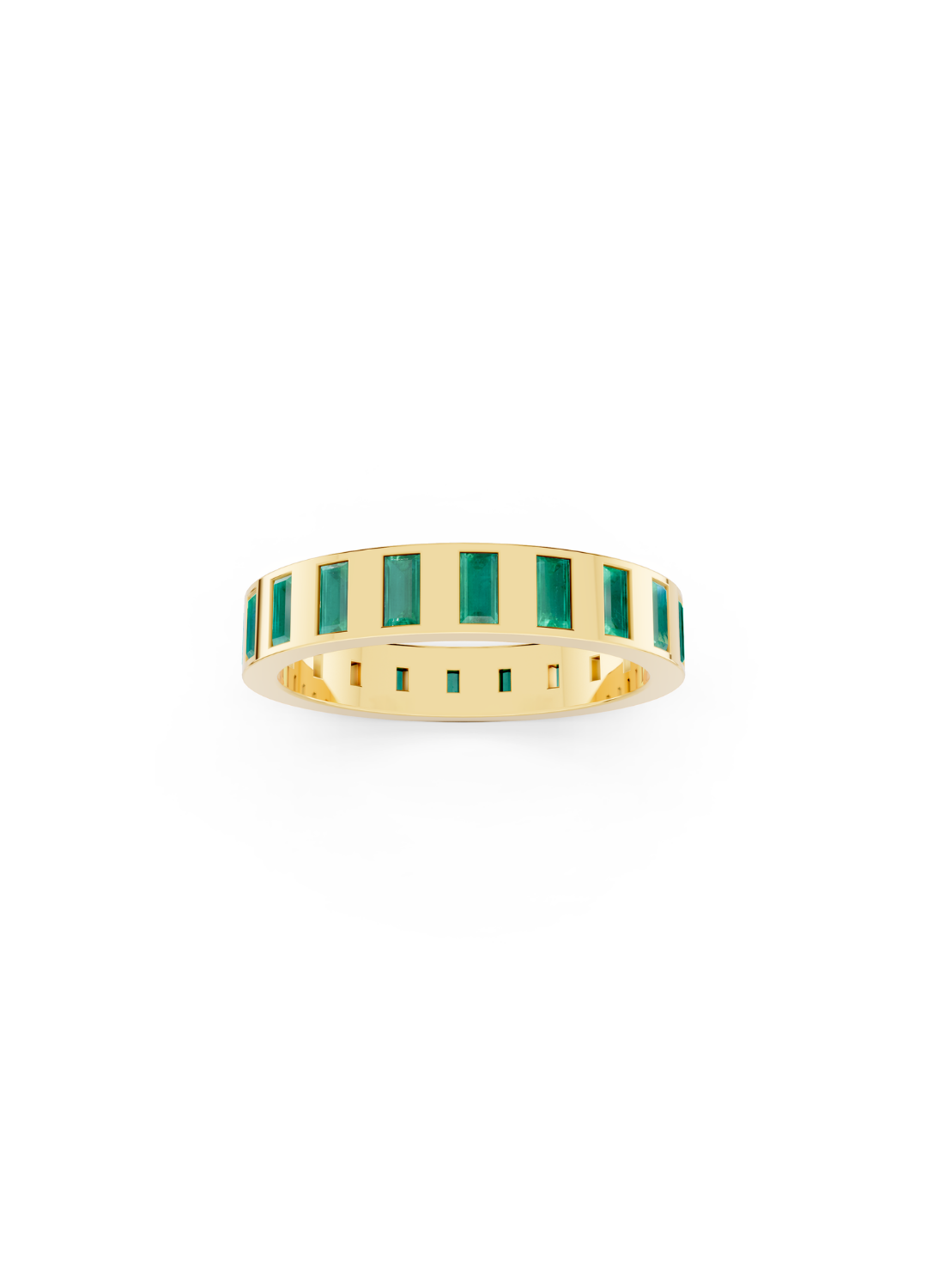 Emerald Bar Band Ring