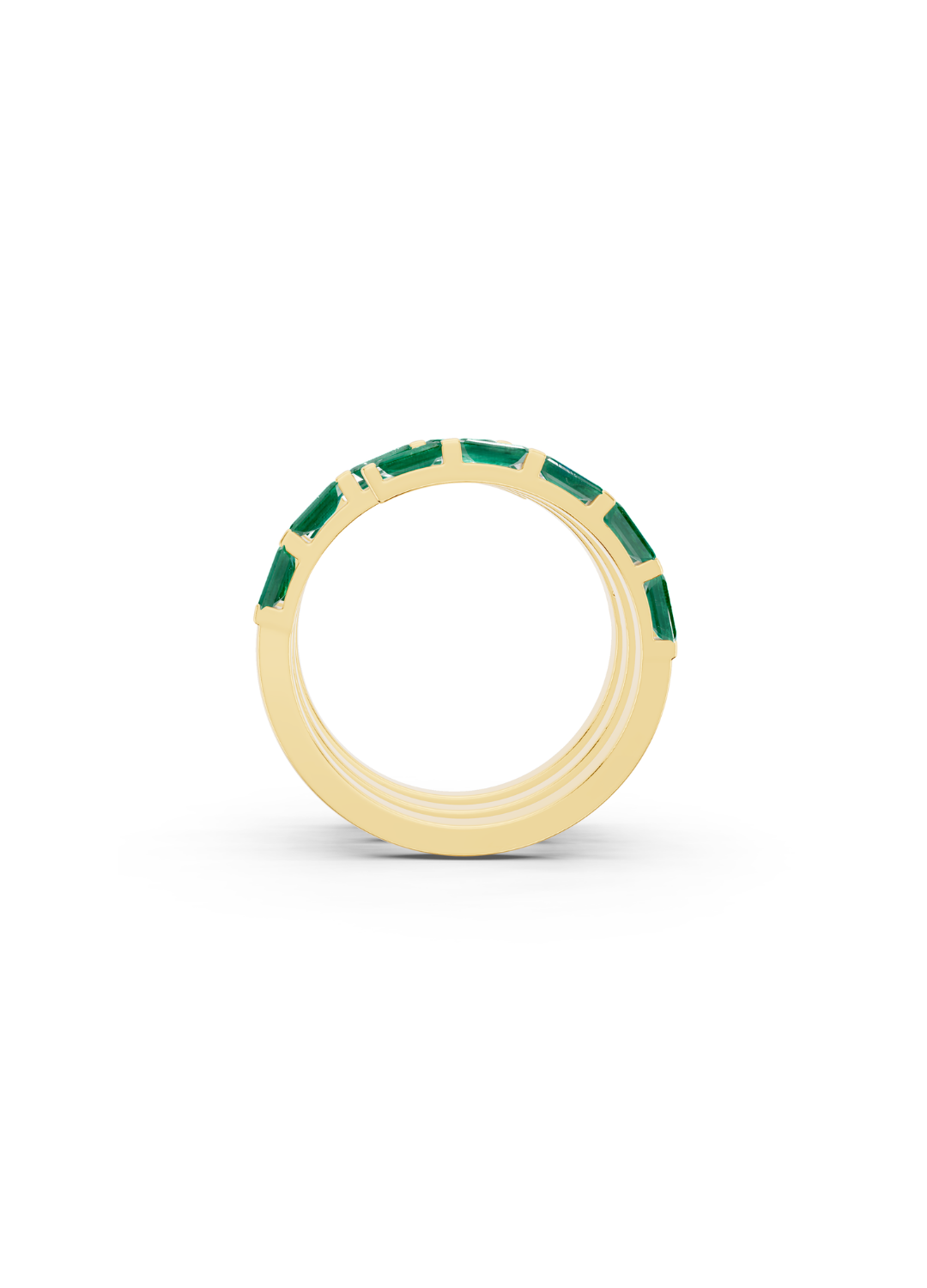 Emerald and Diamond Spiral Band Ring