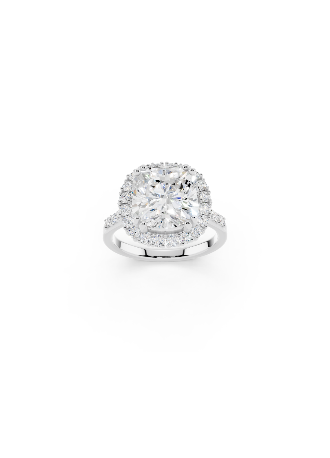 Cushion Halo Diamond Engagement Ring