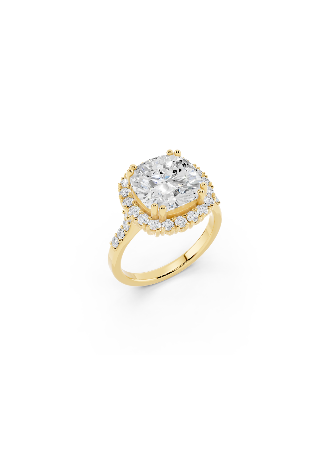 Cushion Halo Diamond Engagement Ring