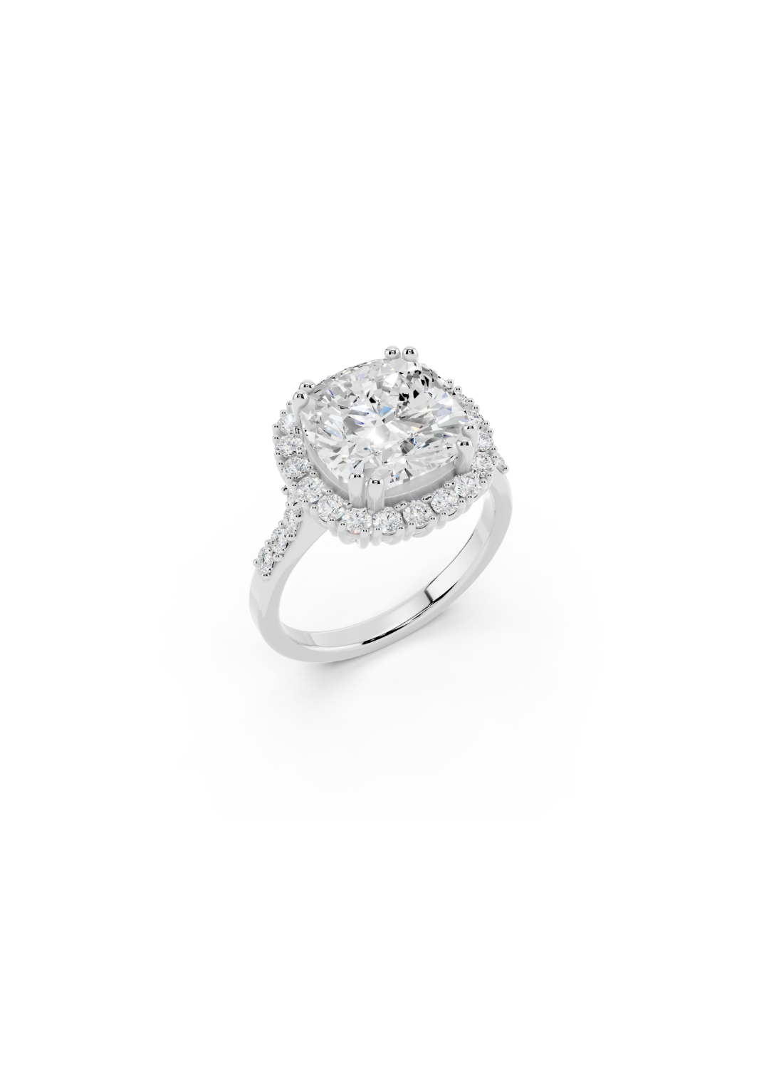 Cushion Halo Diamond Engagement Ring