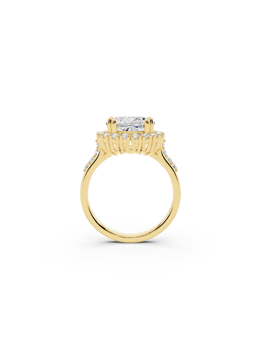 Cushion Halo Diamond Engagement Ring
