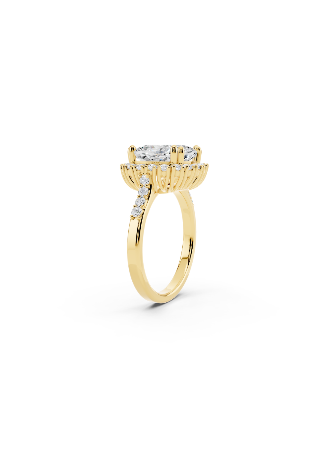 Cushion Halo Diamond Engagement Ring