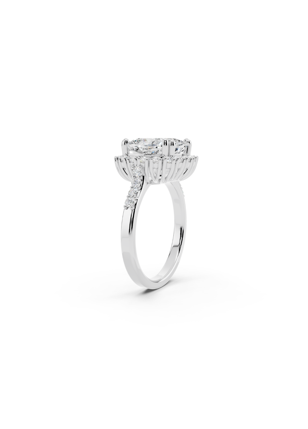Cushion Halo Diamond Engagement Ring
