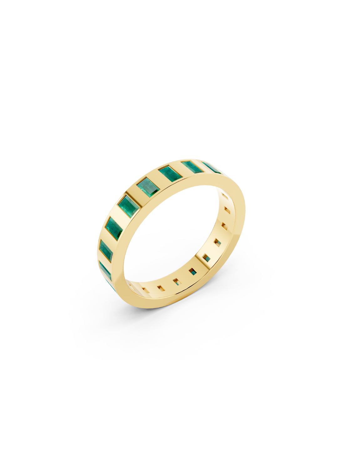 Emerald Bar Band Ring