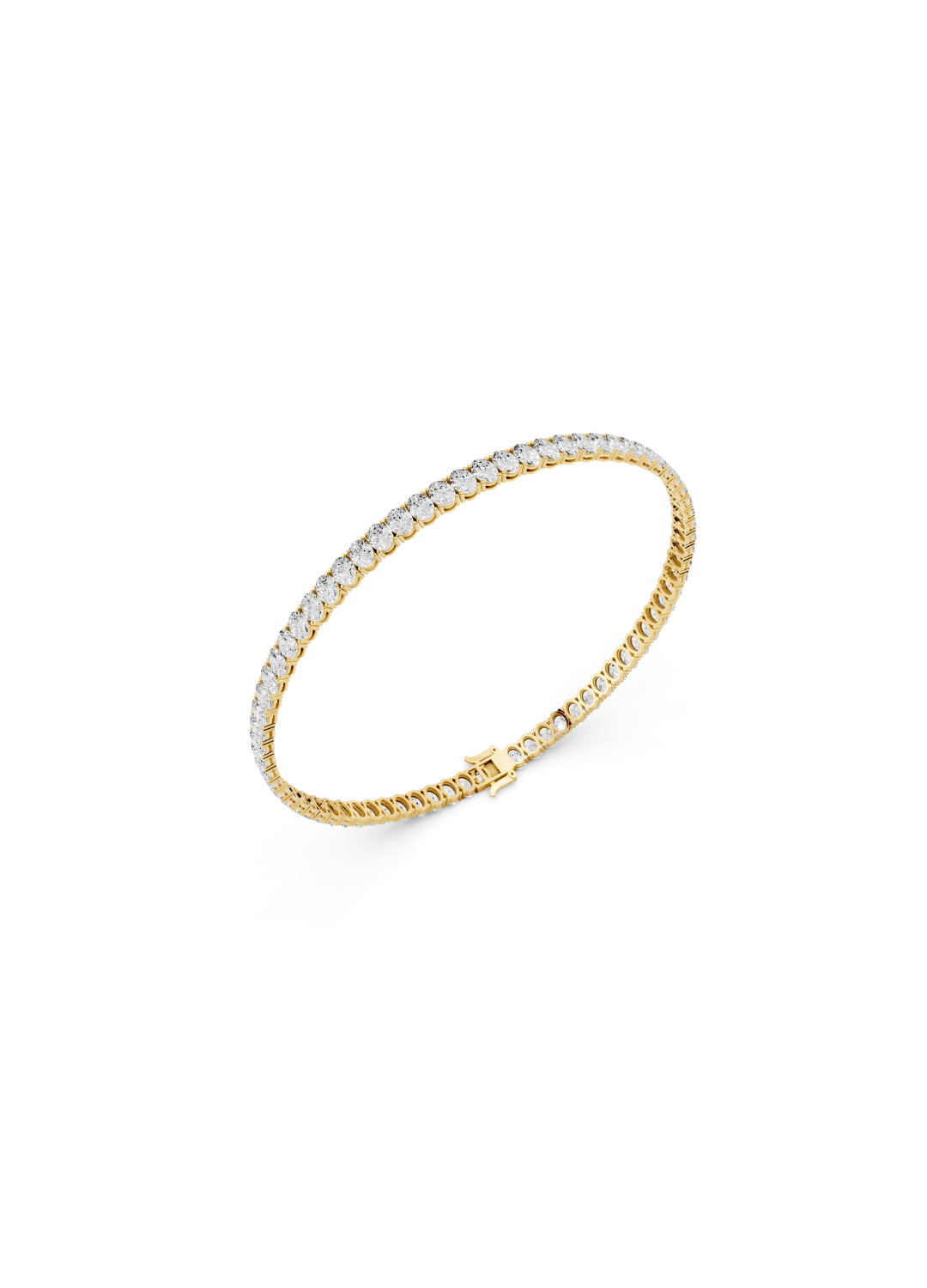 Oval Tennis Bracelet - North South Setting
