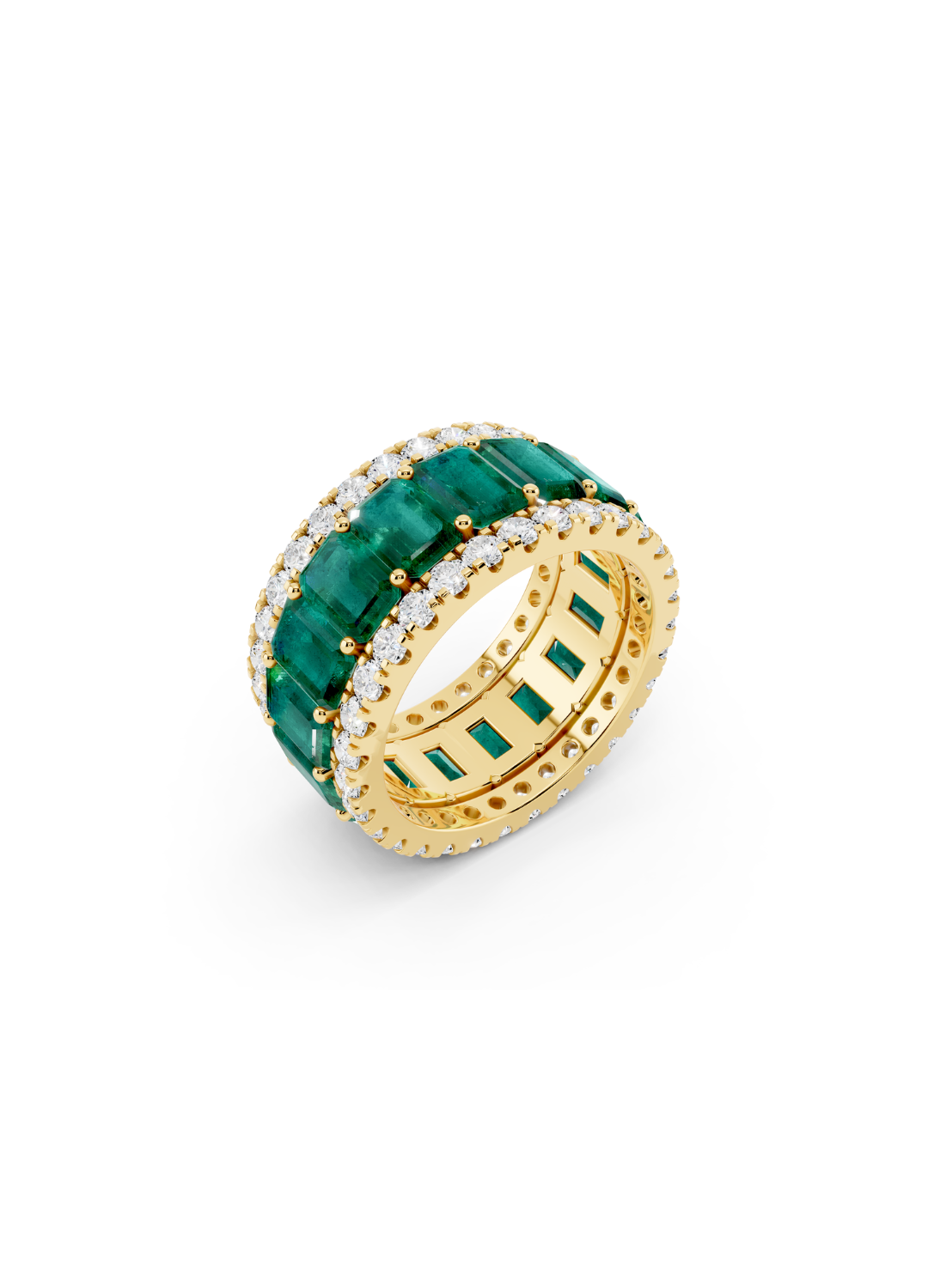 Emerald & Diamond Eternity Band