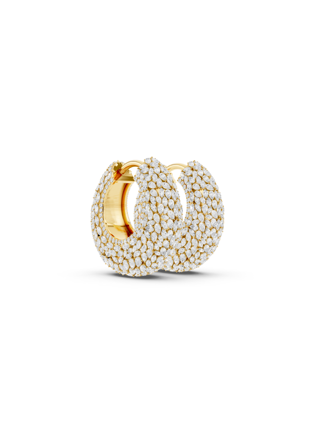 Diamond Dome Hoop Earrings