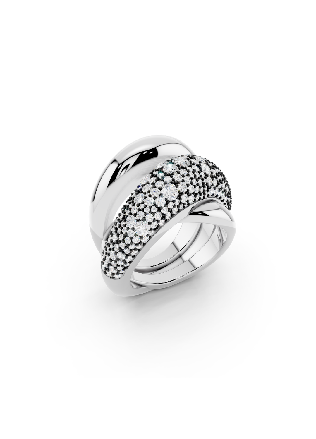 Diamond Pavé Double Band Ring