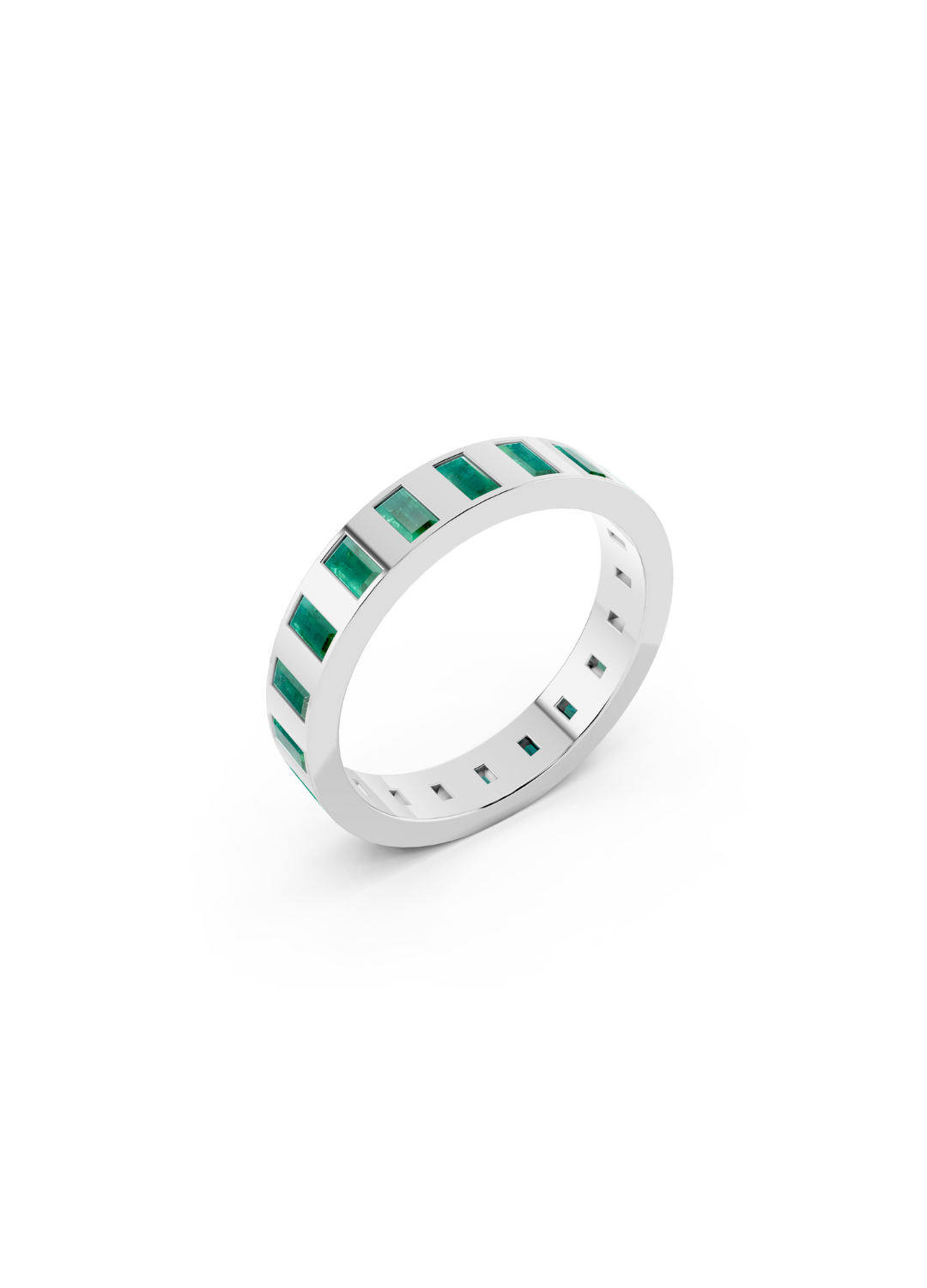 Emerald Bar Band Ring
