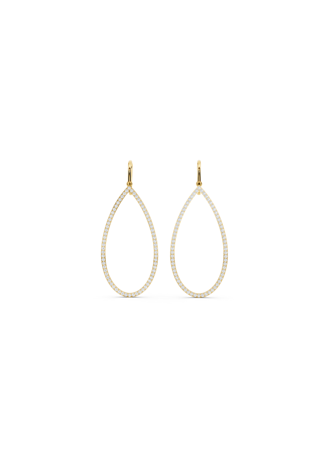 Pave Diamond Teardrop Earrings