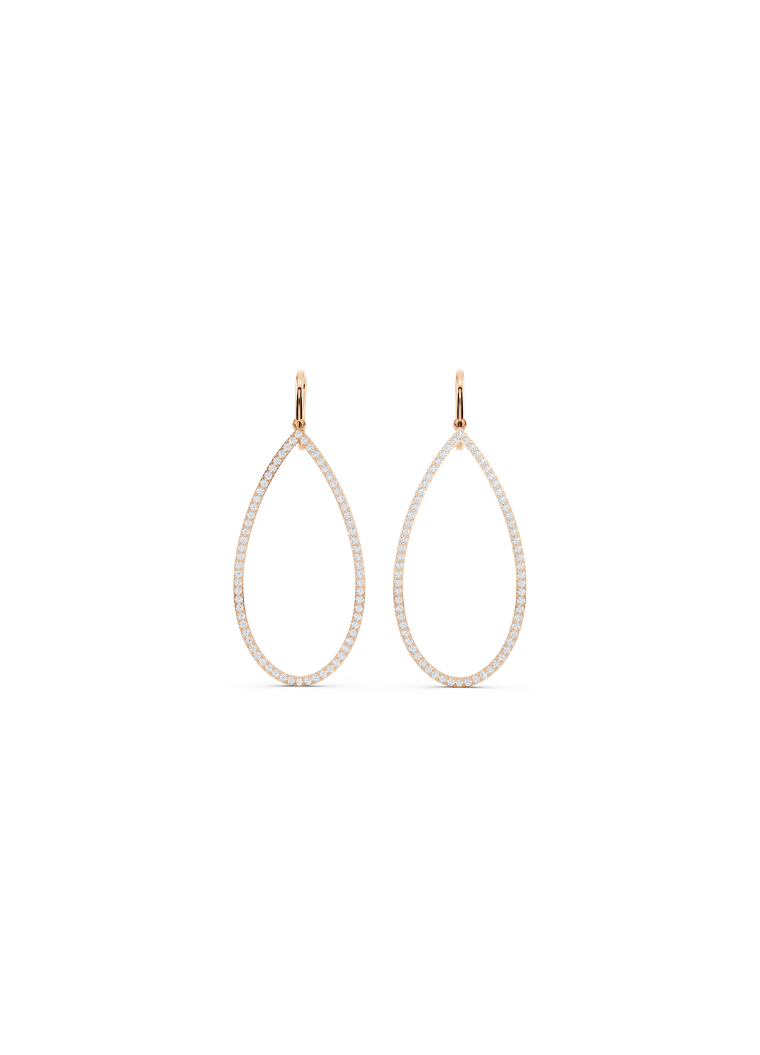 Pave Diamond Teardrop Earrings