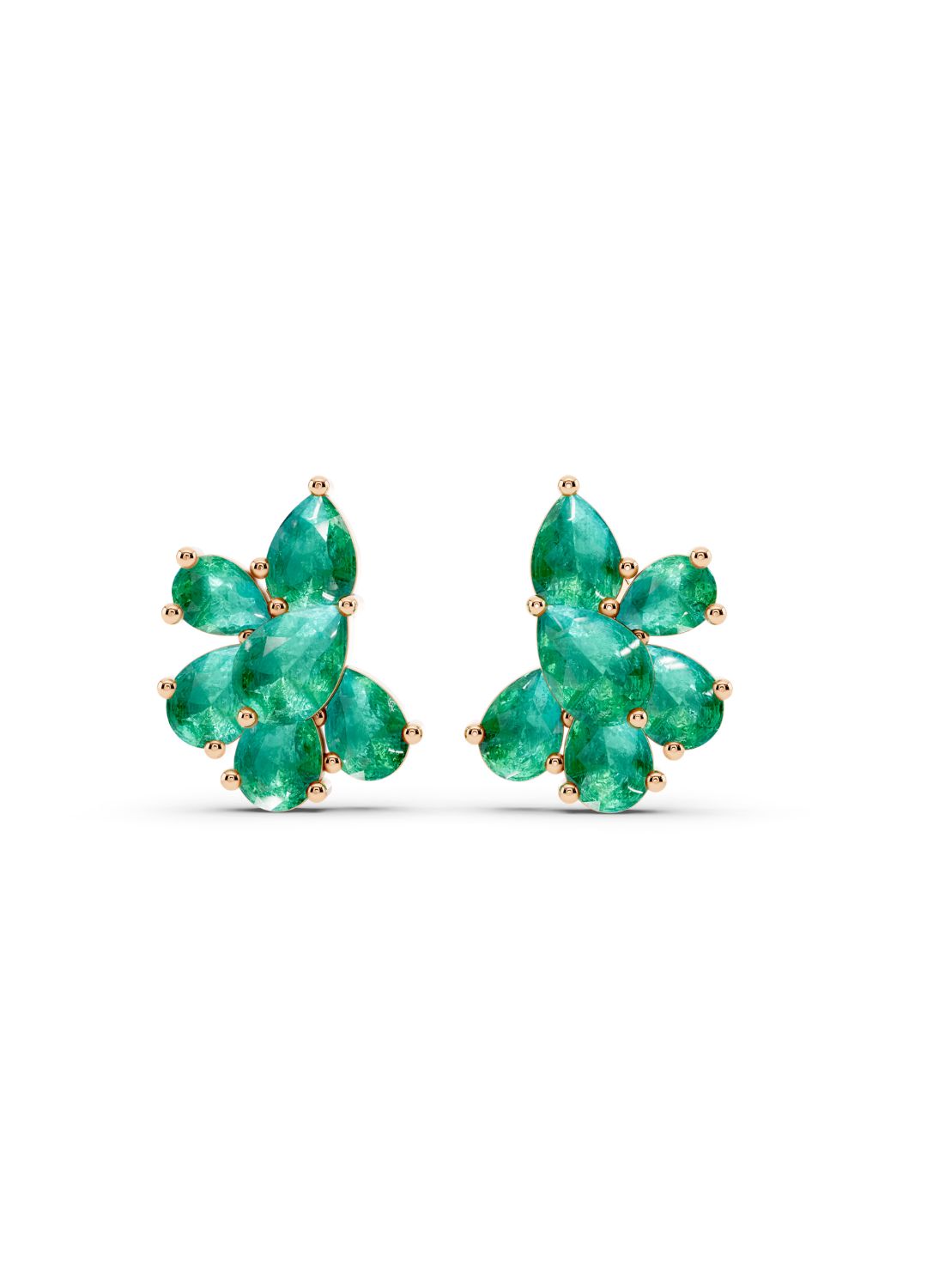 Emerald Floral Stud Earrings
