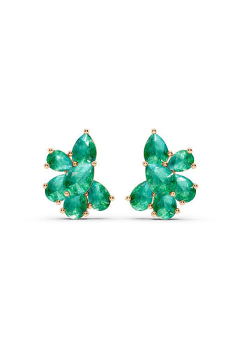 Emerald Floral Stud Earrings