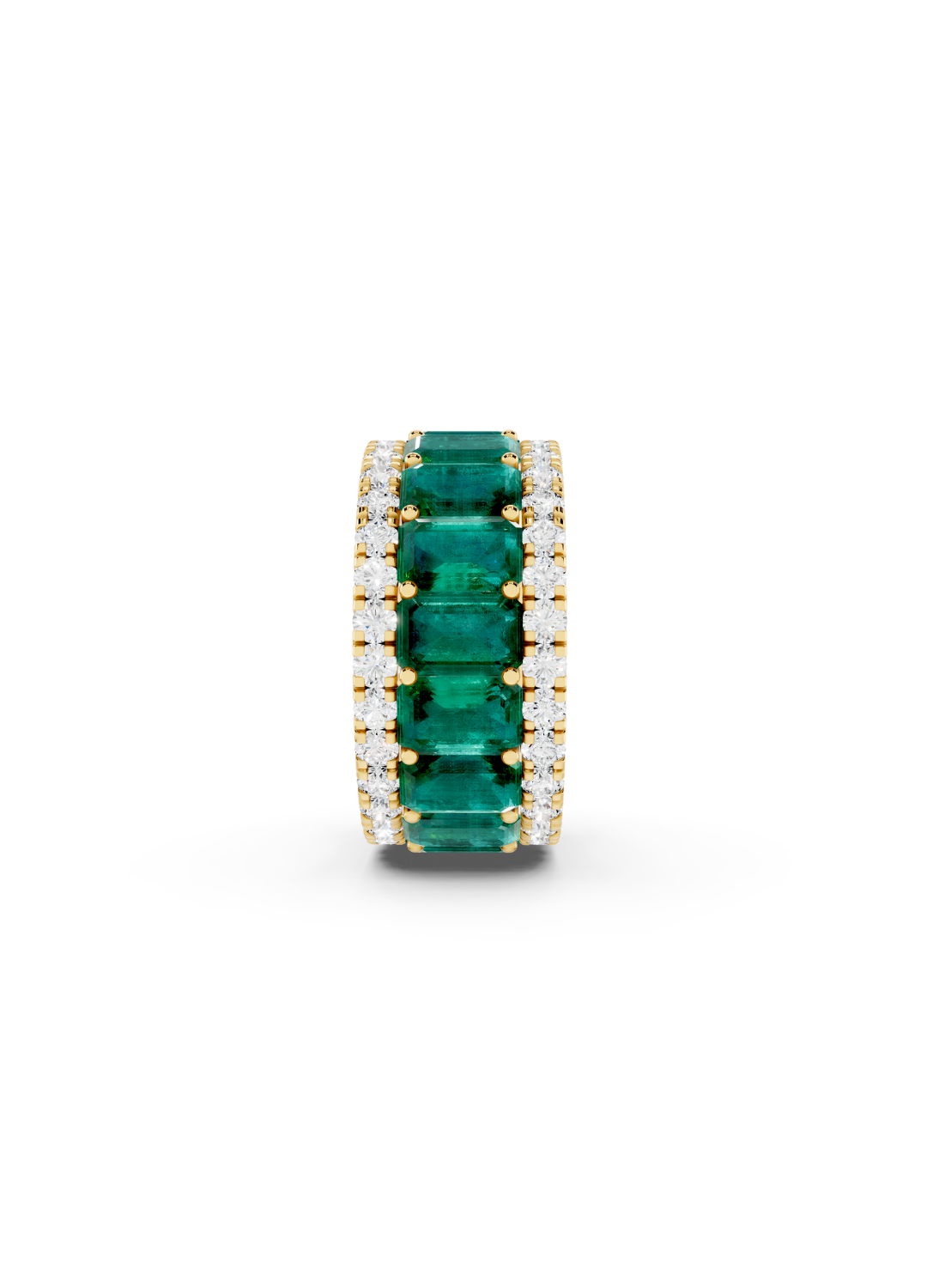 Emerald & Diamond Eternity Band