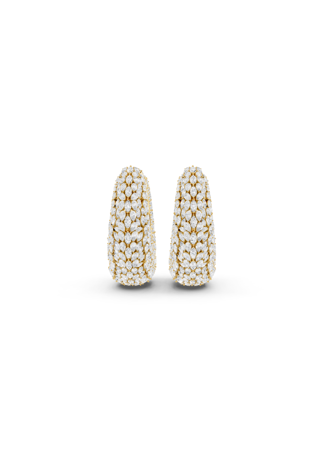 Diamond Dome Hoop Earrings