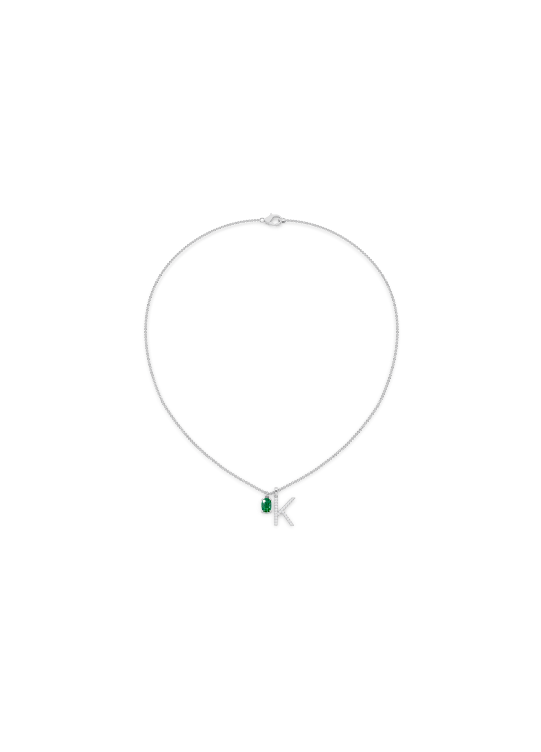 Emerald & Diamond Charm Necklace