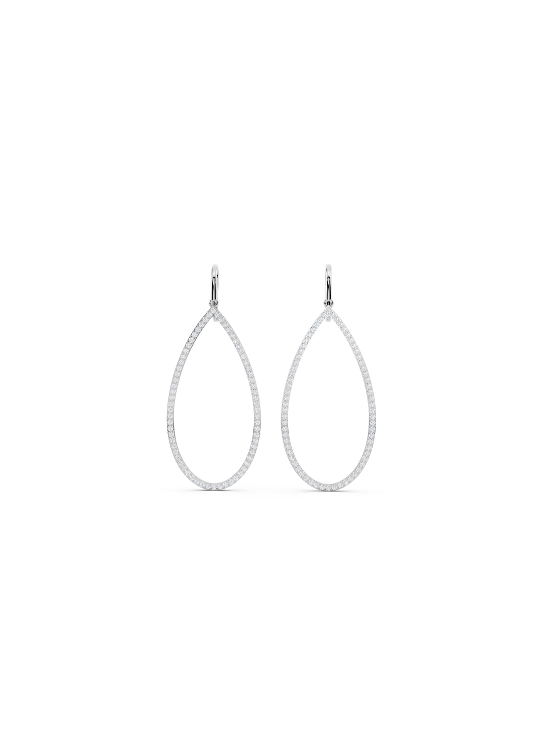 Pave Diamond Teardrop Earrings