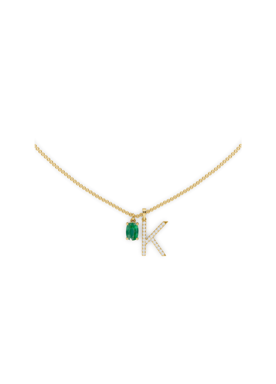 Emerald & Diamond Charm Necklace