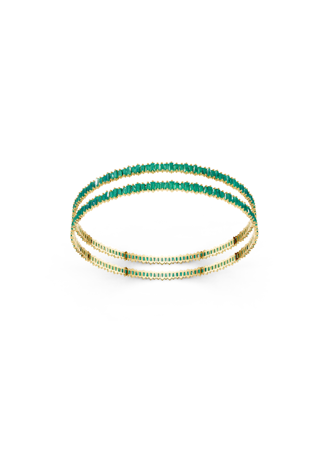 Emerald Line Bangles (Pair)