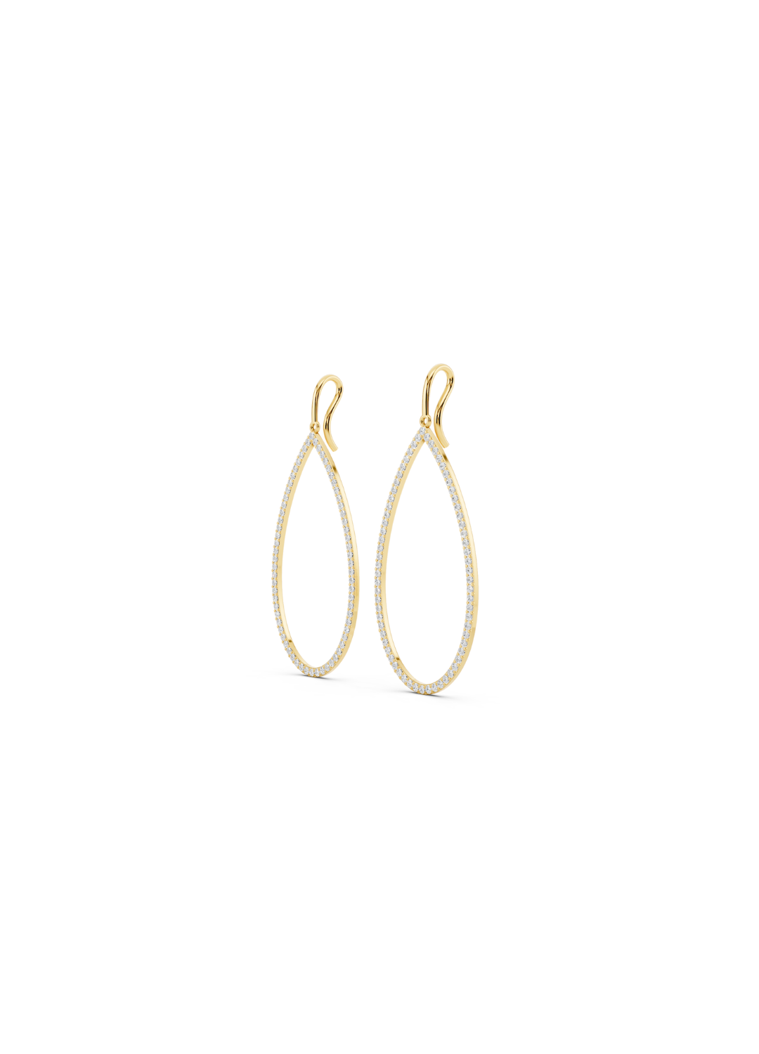 Pave Diamond Teardrop Earrings