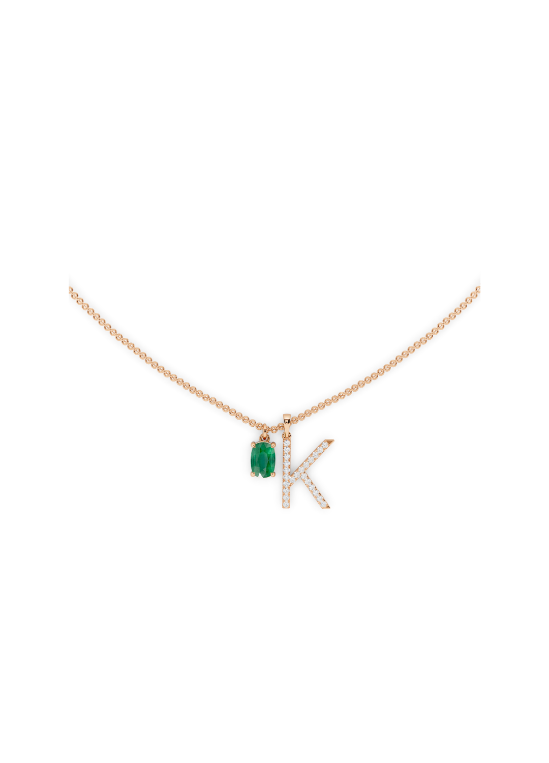 Emerald & Diamond Charm Necklace