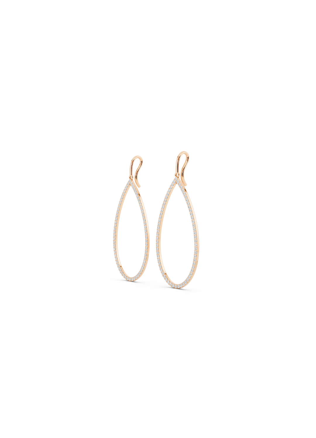 Pave Diamond Teardrop Earrings
