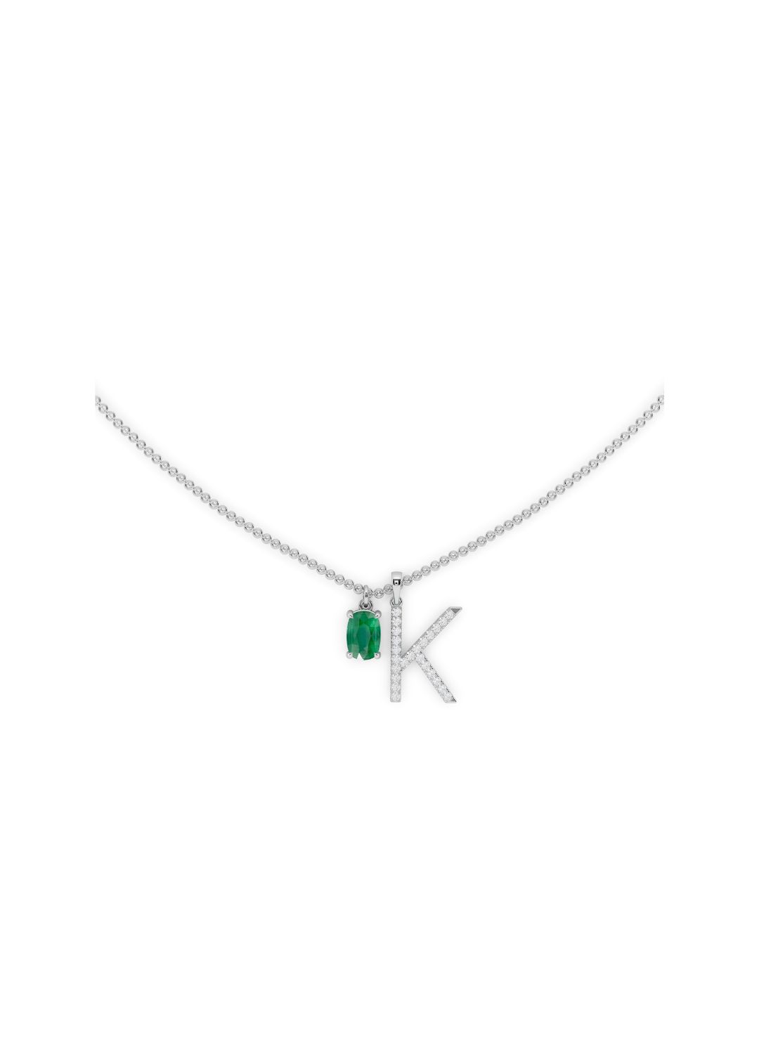 Emerald & Diamond Charm Necklace