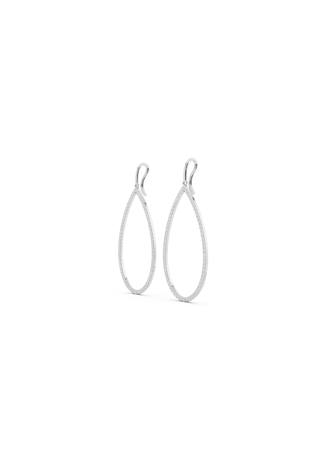 Pave Diamond Teardrop Earrings