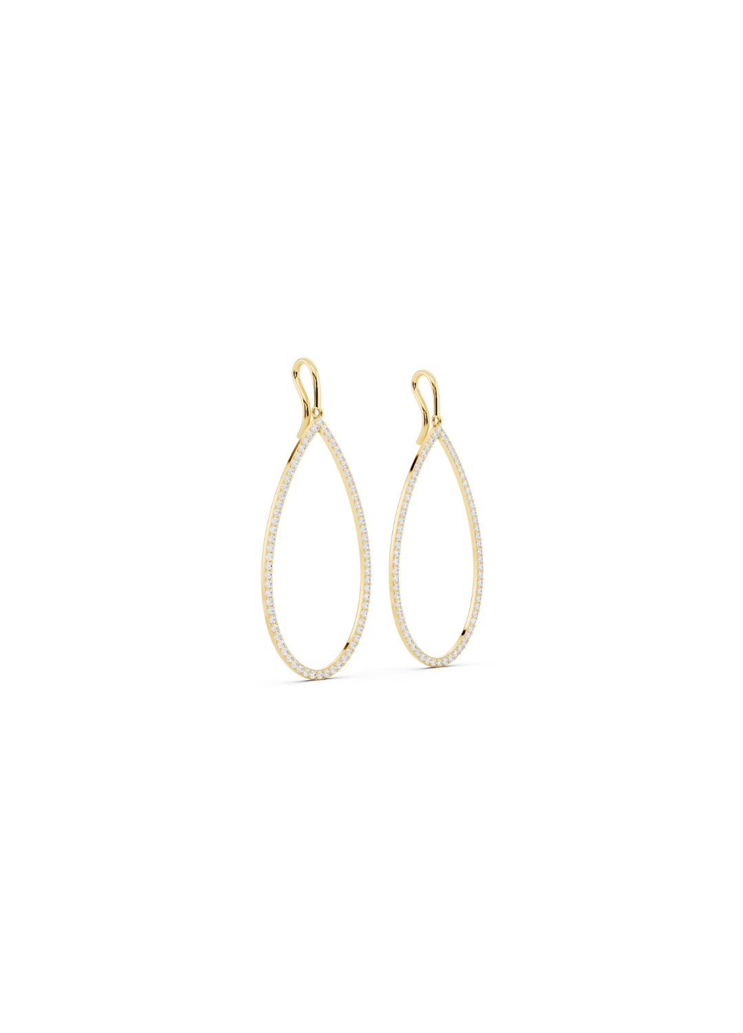 Pave Diamond Teardrop Earrings