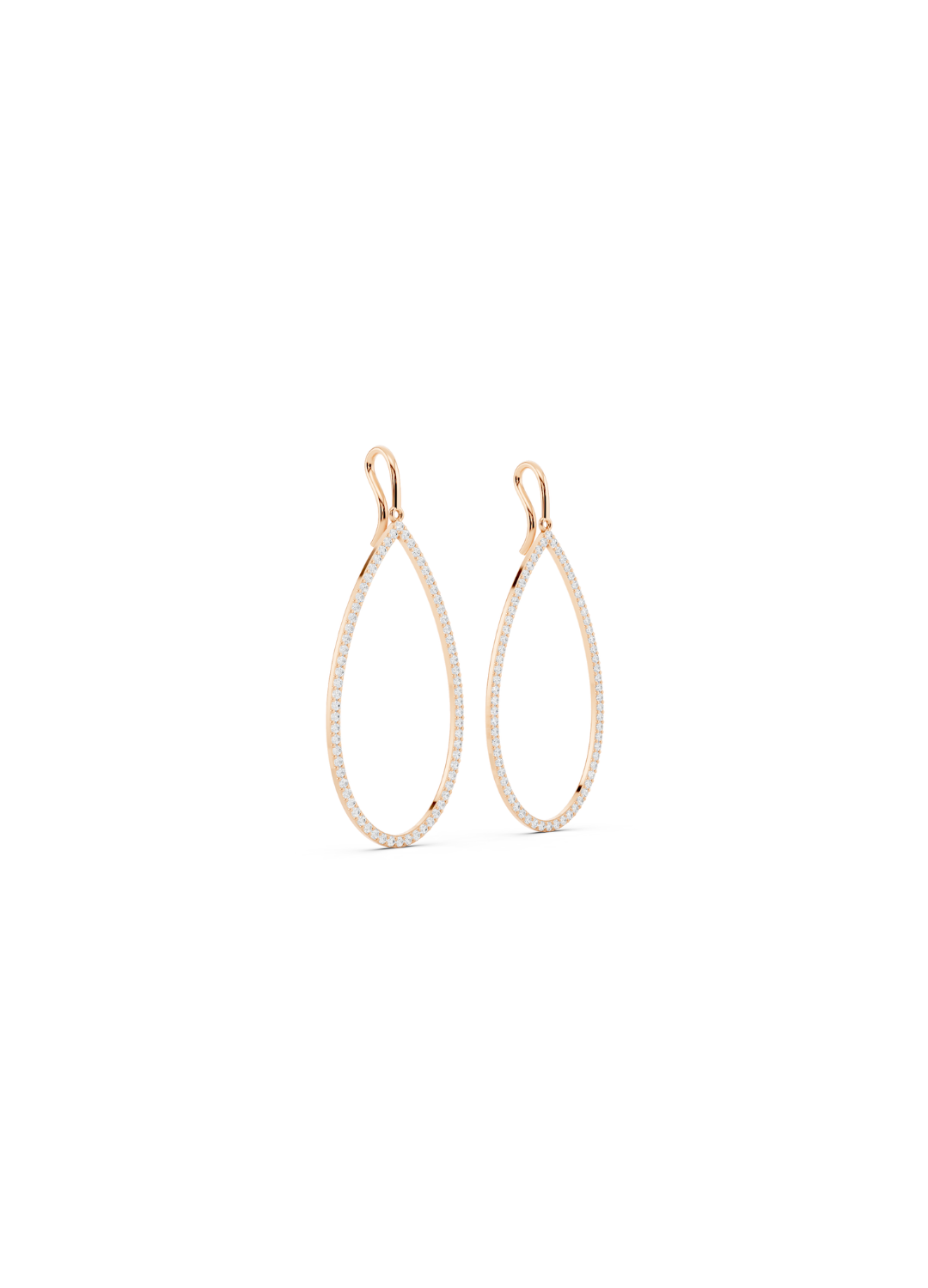 Pave Diamond Teardrop Earrings