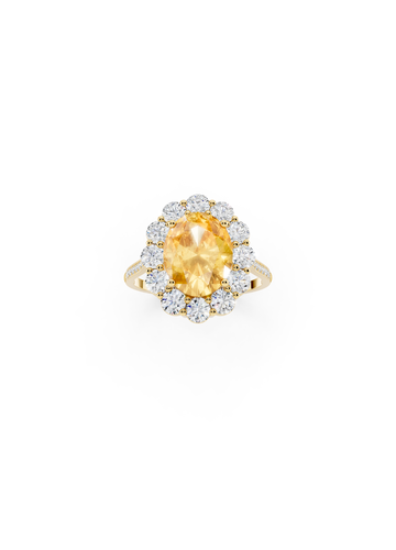 Oval Yellow Sapphire Halo Ring
