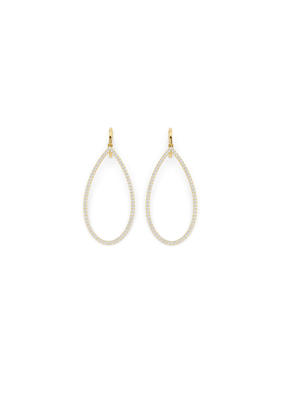 Pave Diamond Teardrop Earrings