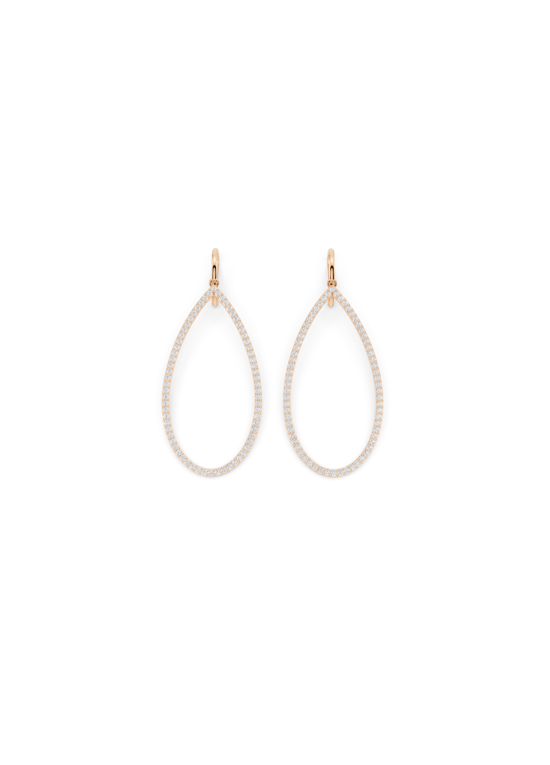 Pave Diamond Teardrop Earrings