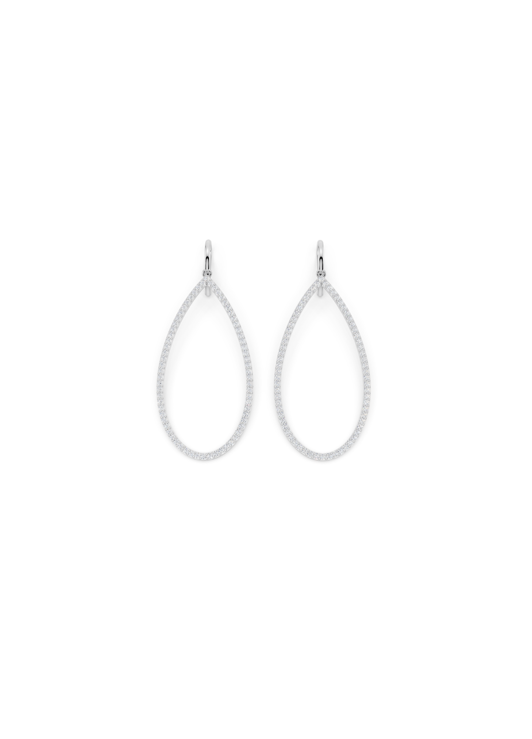 Pave Diamond Teardrop Earrings