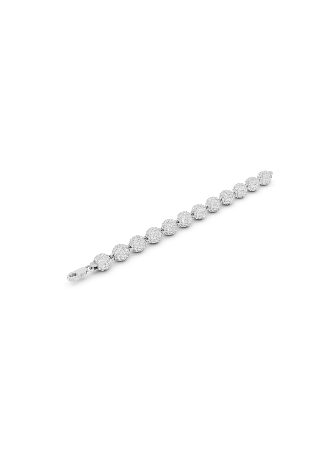 Diamond-Pave Ball Link Bracelet